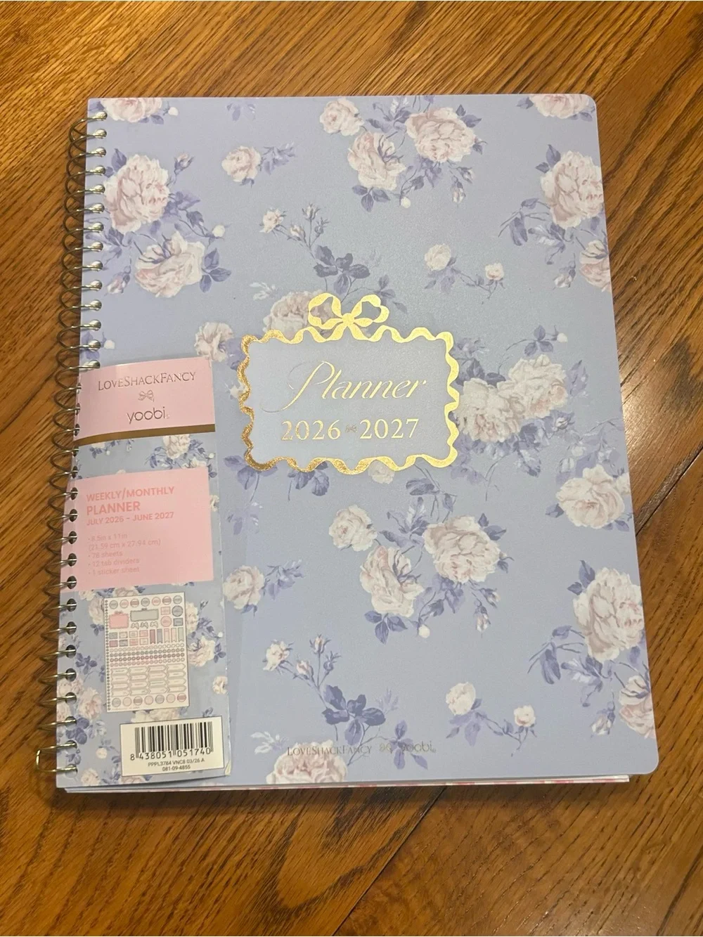 LoveShackFancy x Target Yoobi Floral Planner 2026-2027 in Blue and Gold